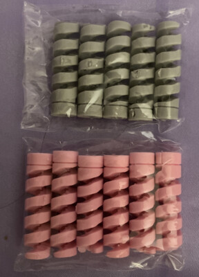 Universal Silicone USB Charger Cable Cord Wire Protector x 10 Pink Gray NEW