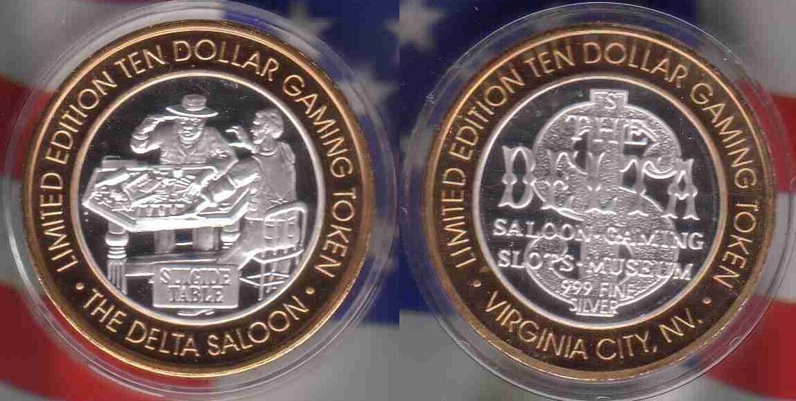 Virginia City, NV 10 Dollar Gaming Token, Delta Saloon, Suicide Table