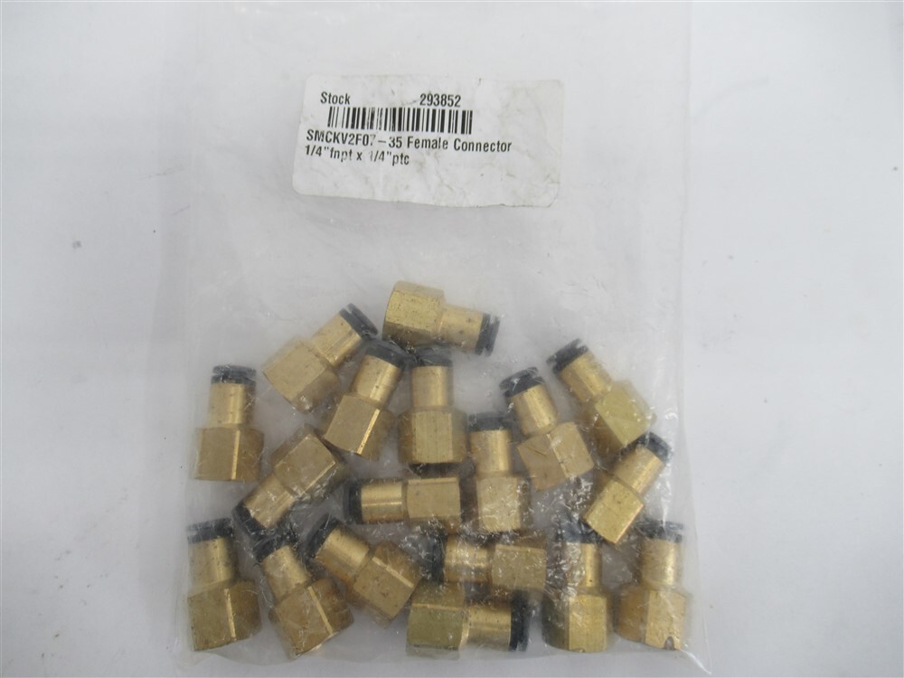 SMC KV2F07-35 , 1/4" FNPT x 1/4" PTC Female Connector (PK 18)
