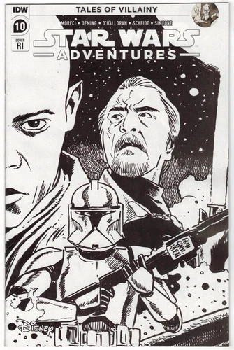 Star Wars Adventures #10 1:10 Francavilla B&W CORRECTED Variant IDW 2020 VF