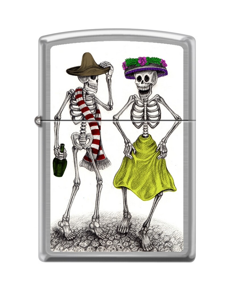 Zippo 82300 sugar skull skeleton dios de los muertos day of 
