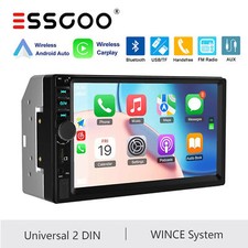Double DIN Car Stereo Apple Carplay 7" Android Auto Touchscreen Head Unit USB FM
