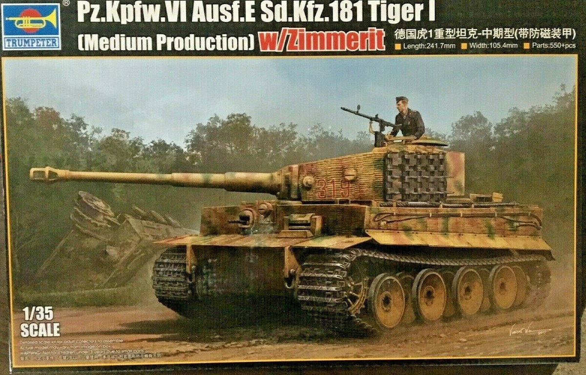 Trumpeter 00945 1/16 Mô Hình Xe Tăng Pz.Kpfw.VI Ausf.E Sd.Kfz.181 Tiger I (Late Production