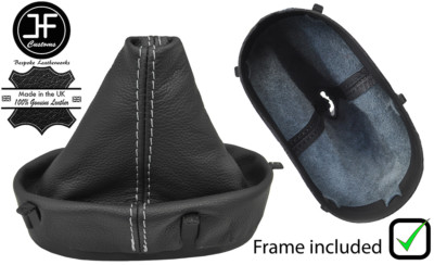 GREY STITCH LEATHER MANUAL SHIFT BOOT + PLASTIC FRAME FOR CORVETTE C6 ...