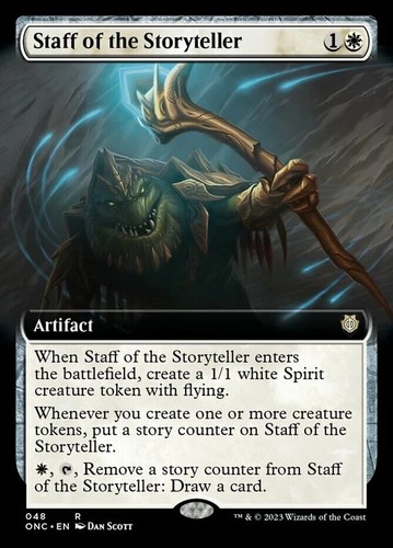 Staff of the Storyteller - Extended Art RARE MtG TCG Card # 048
