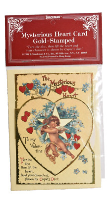Sealed The Shackman Collection Mysterious Heart Card Gold-Stamped Valentine 1996