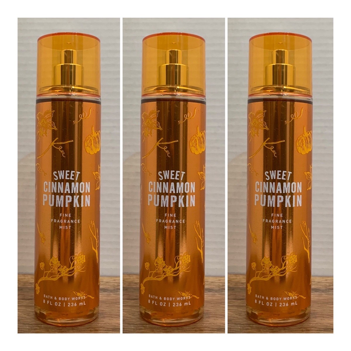 3~Bath and Body Works SWEET CINNAMON PUMPKIN Fine Fragrance Mist