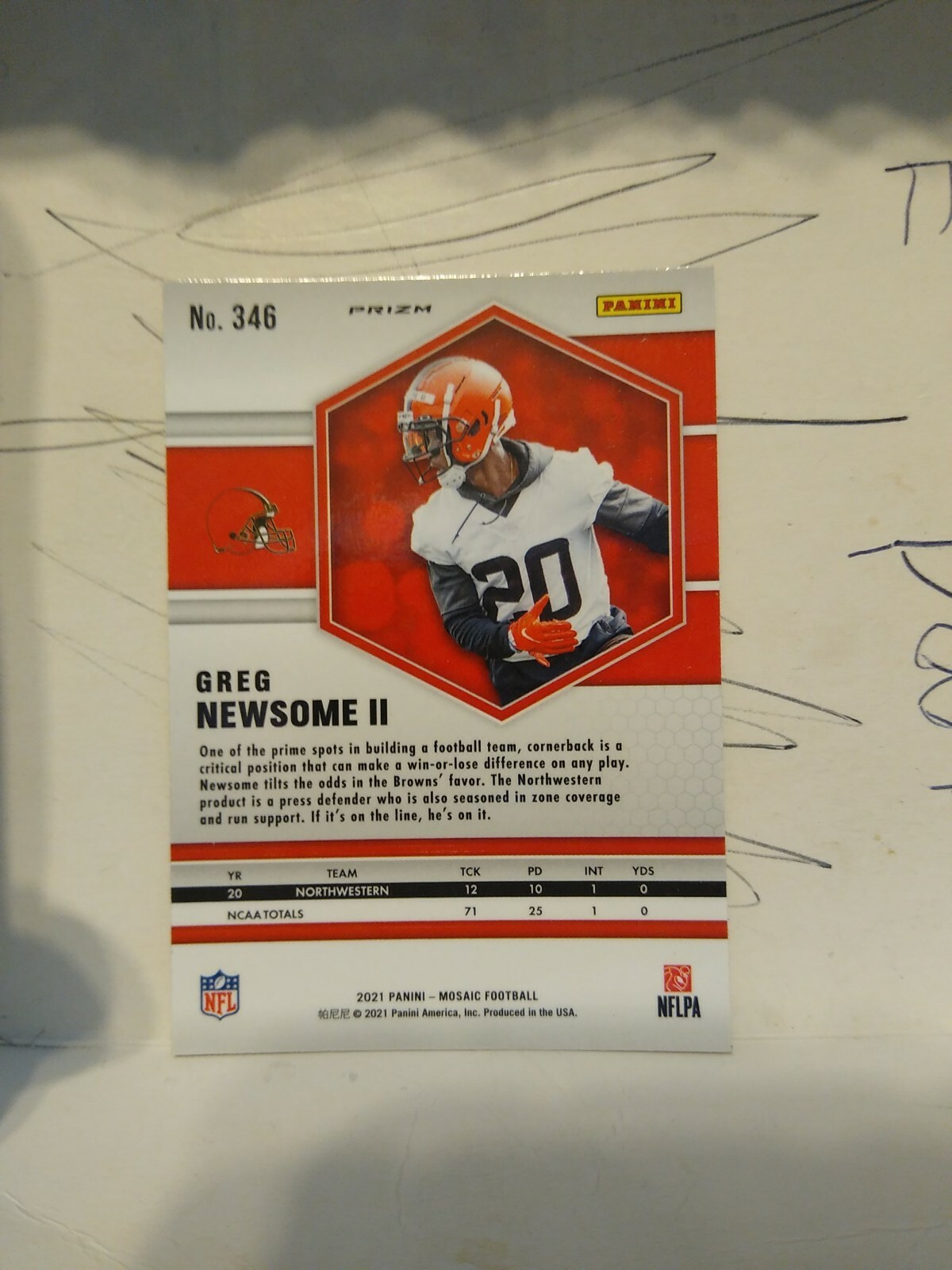 2021 Panini Mosaic Football GREG NEWSOME II RC Green Mosaic Prizm