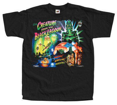 CREATURE From The Black Lagoon PIN BALL Spiel T-SHIRT SCHWARZ ALLE GRÖSSEN S-5XL.