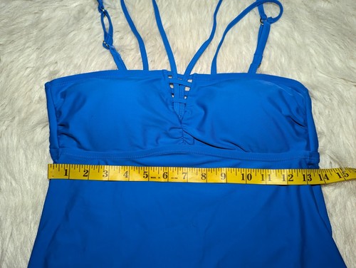 TIME and TRU Tankini Swim Top Blue STRAPPY Padded Size Medium 8-10 Women's NWT - Picture 9 of 10