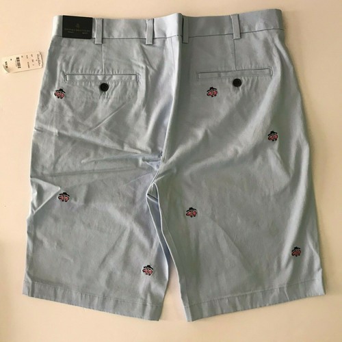 Nuevos con etiquetas Pantalones Cortos Chambray Bordados Brooks Brothers para Hombre Algodón Chino W34 Azul Marino - Imagen 14 de 14