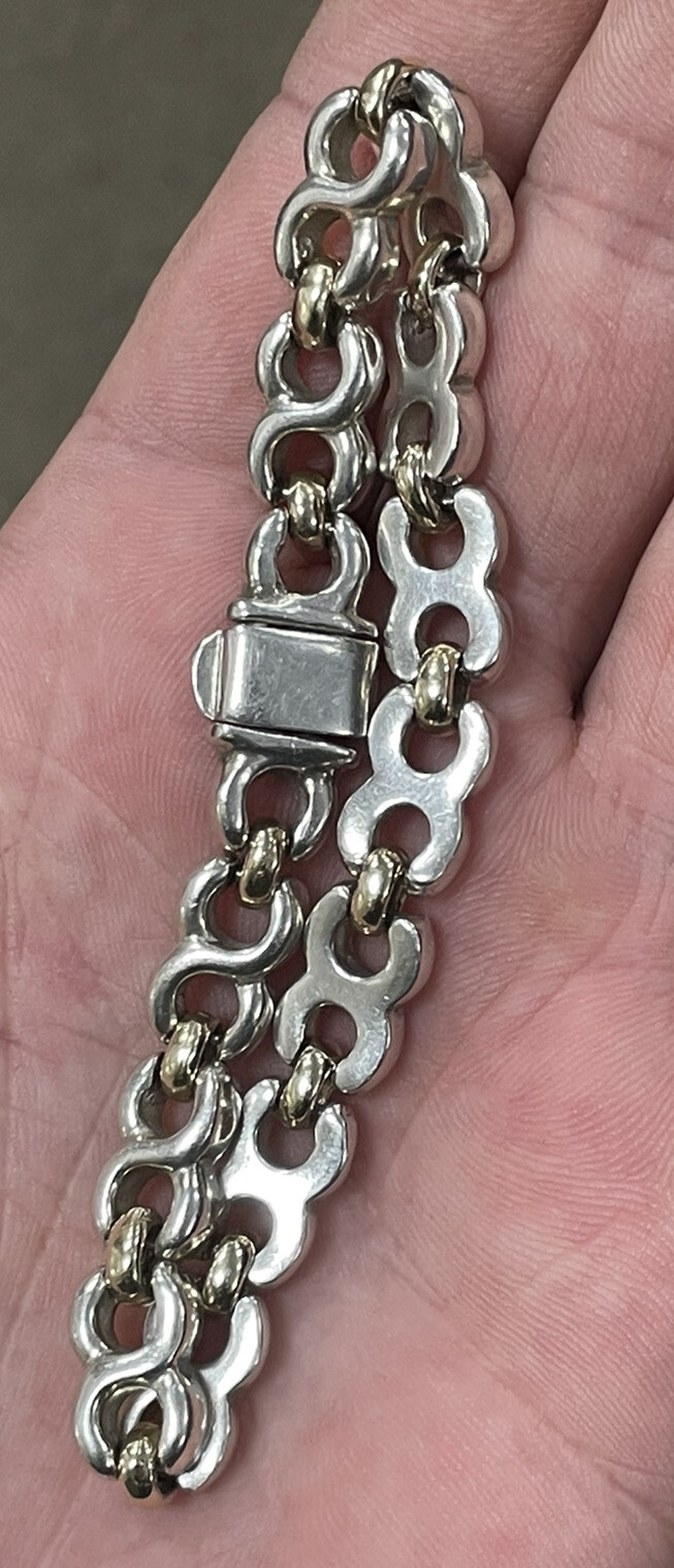 Beautiful PR EX Italy Solid Two Tone Sterling Sil… - image 1