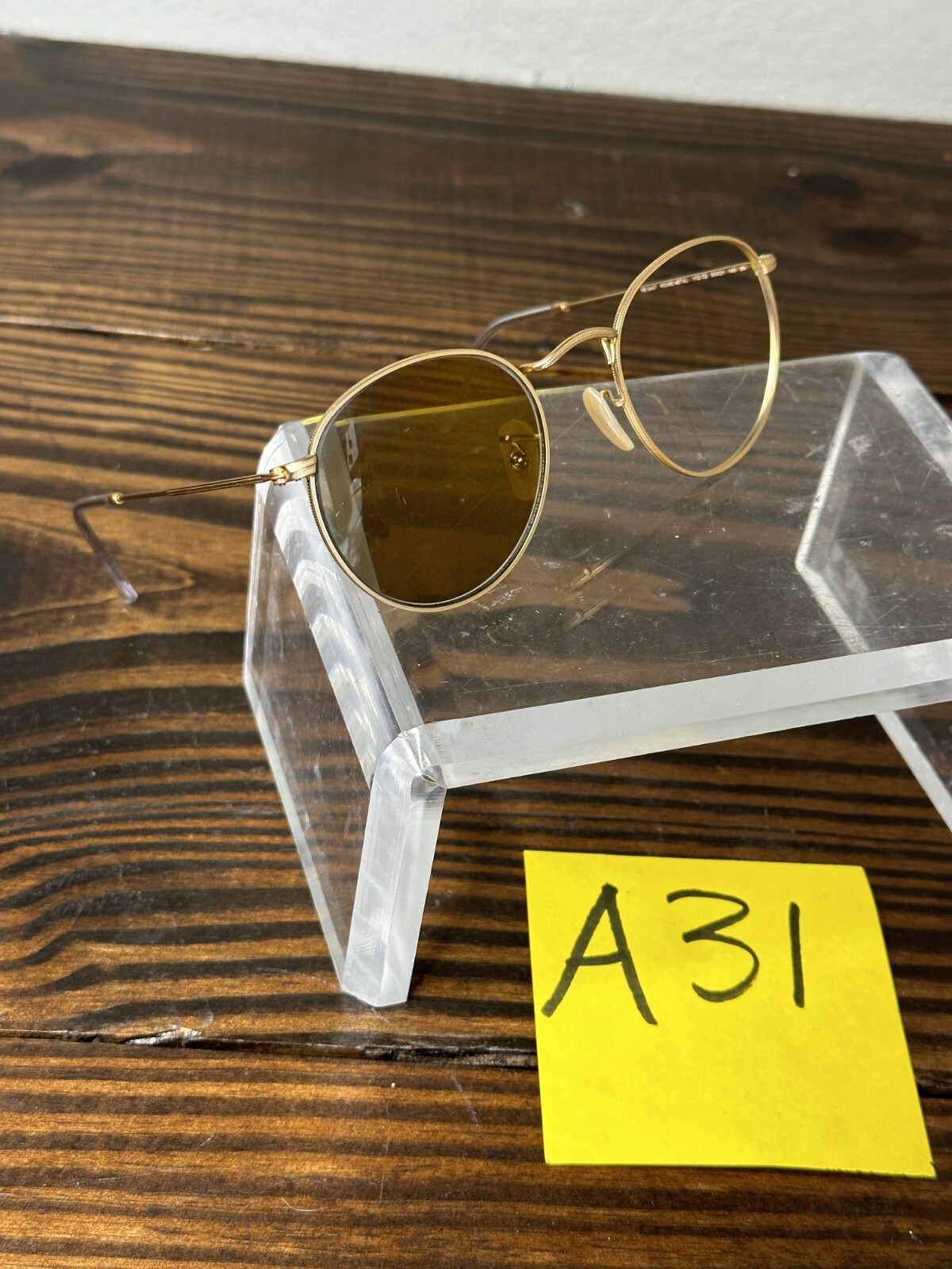 Ray-Ban RB3447-112/Z2 Unisex Matte Gold Metal Frame with Bronze