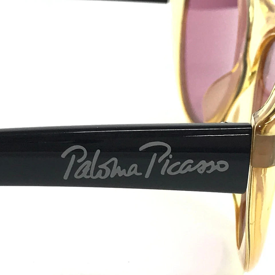 Винтажные солнцезащитные очки Paloma Picasso VIENNA LINE 1458 70 желтые с розовыми линзами - Изображение 4 из 4