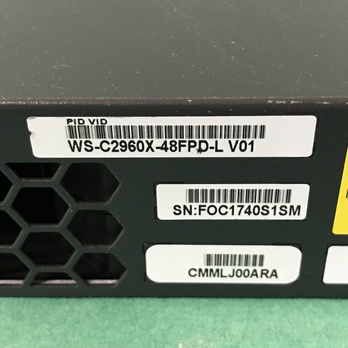 Cisco Catalyst WS-C2960X-48FPD-L V01 48 Port Gigabit Network Switch - Picture 5 of 5
