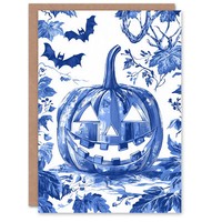 Pumpkin And Bats Spooky Scary Fun Trick Or Treat Scary Haunted Halloween Card