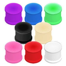 Solid Silicone Plugs Earlets Gauges 8 pair set (16pcs) 8g through 00g