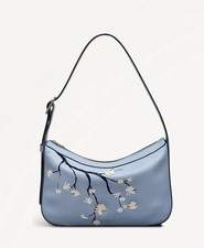 Radley Dawes Avenue Bloom Small Shoulder Bag Smoke Blue Leather- RRP £219 BNWT 