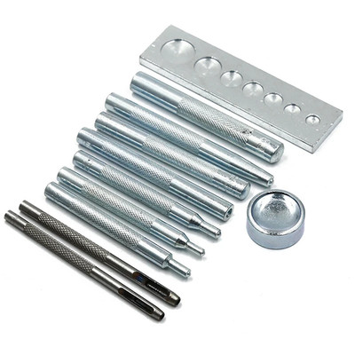 11Pcs Snap Rivet Fastener Buttons Installation Tool Kit for DIY Leather Crafts H