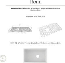 Rohl Kitchen Sink WSG6307SS 26-1/4-Inch by 15-1/4-Inch Wire Sink Grid for 6307