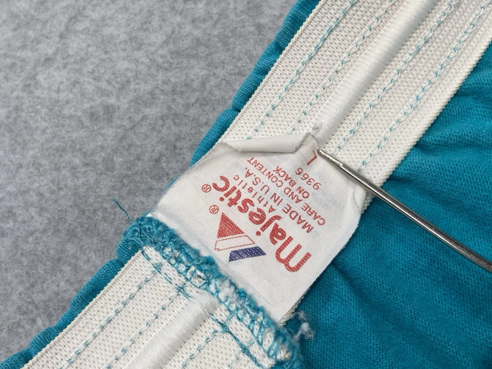 Pantalones Cortos Deportivos Vintage Majestic Talla L Verde Azulado Hechos en EE. UU. Foto 3 de 4