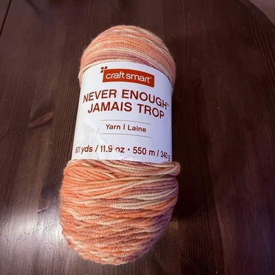 Craftsmart Yarn full skeins Never Enough Jamais trop 11.9oz Peach Seafoam Ombre