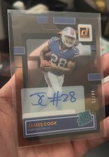 2022 Panini Clearly Donruss Football James Cook No. 65 Autograph Orange /75 RC