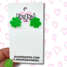 Tiny Clover Stud Earrings St. Patrick's Day Green Jewelry