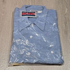 Vtg 70s Big Mac JC Penny Blue Chambray Work Shirt XL 17 - 17.5 NEW Short Sleeve