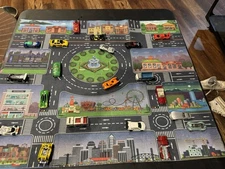 Car Activity Rug/Blanket 32” X 32” With 20 Cars Included Ready To Play