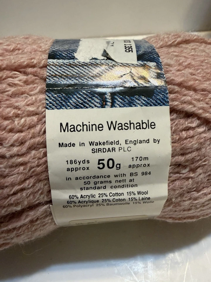 Lote de 2 - Sirdar Denim Tweed DK - Rosa Acrílico/Mezcla de Algodón -Descontinuado Foto 3 de 4