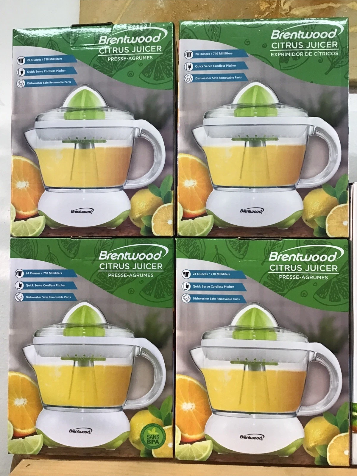 Brentwood Citrus Juicer 24 Oz Electric Extractor With Cordless Pitcher*NWB X 4