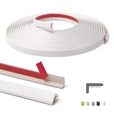 20 ft Outside Corner Trim, Peel and Stick for Wall Tile Edge, Vinyl White