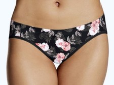 MAIDENFORM Barely There Black Floral Invisible Bikini Panty Womens M XL 8 2XL 9