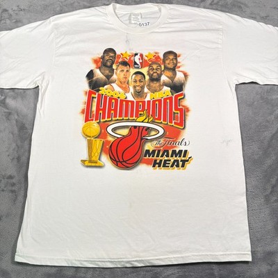 Vintage 2006 Miami Heat T-Shirt Mens XL White Basketball NBA The Final Champions