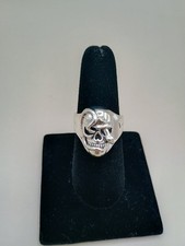 Rare Vintage Jewelery metal size 8.5 Ring Biker Skull Snake 