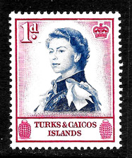 HICK GIRL-MINT  TURKS & CAICOS ISLANDS SC#121    QUEEN  ELIZABETH  II      X3117