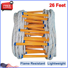 Rope Ladder 26FT Emergency Fire Escape Ladder Flame Resistant Safety Rope Ladder
