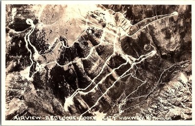 RPPC Aerial View Red Lodge along the Cooke City Highway Montana Vintage Postcard