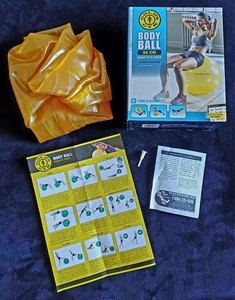 Golds Gym Excercise Body Ball 55 CM Core Flexibility Tone Workout Yellow Gold's