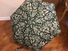 Rifle Paper Co Travel Umbrella Green/White HTF discontinued pattern never used.