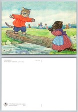 Postal con ilustración de gato continental en registro