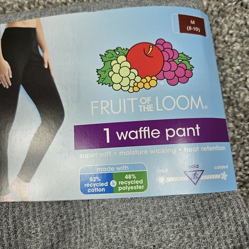 Fruit of the Loom Women's M 8-10 Waffle Thermal Set Gray Shirt & Pants Soft - Picture 3 of 6
