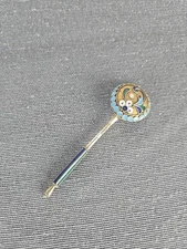 Russian 84 Silver Cloisonné Enamel Miniature Spoon Gilt Bowl Imperial Signed