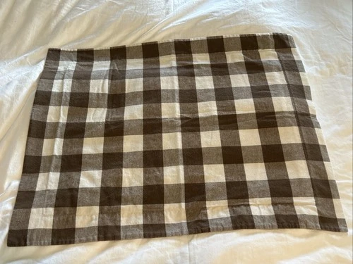 L.L. BEAN Standard Size Heritage flannel TWO Pillow Sham Brown buffalo check