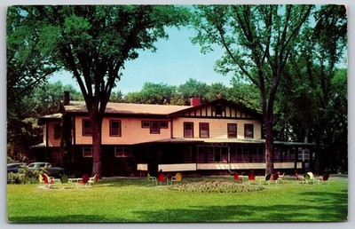 Vintage MAXSON MANOR Oregon Illinois DEXTONE Postcard Chief Blackhawk Area D212
