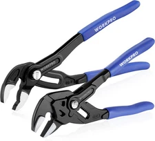 WORKPRO 2-Piece 7-Inch Pliers Wrench & 10-Inch Groove Joint Set, Large 