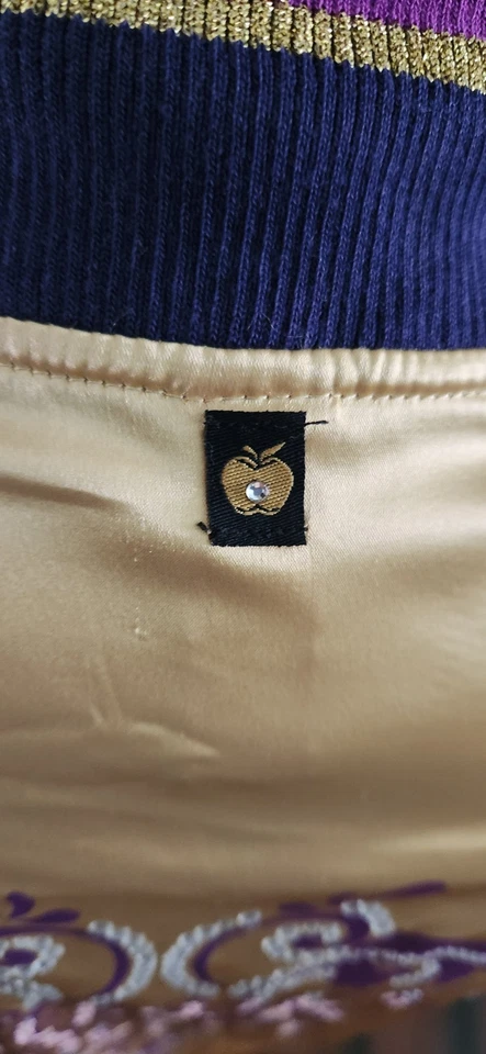 Girls Apple Bottoms Satin Jacket Gold/Purple Sparkle Zippered Youth  Size L   - Image 4 of 4