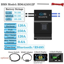 JK BMS 8-24S 120A Li-ion LiFePo4 Battery w/ 0.6A Active Balance BT/RS485 lot SEU