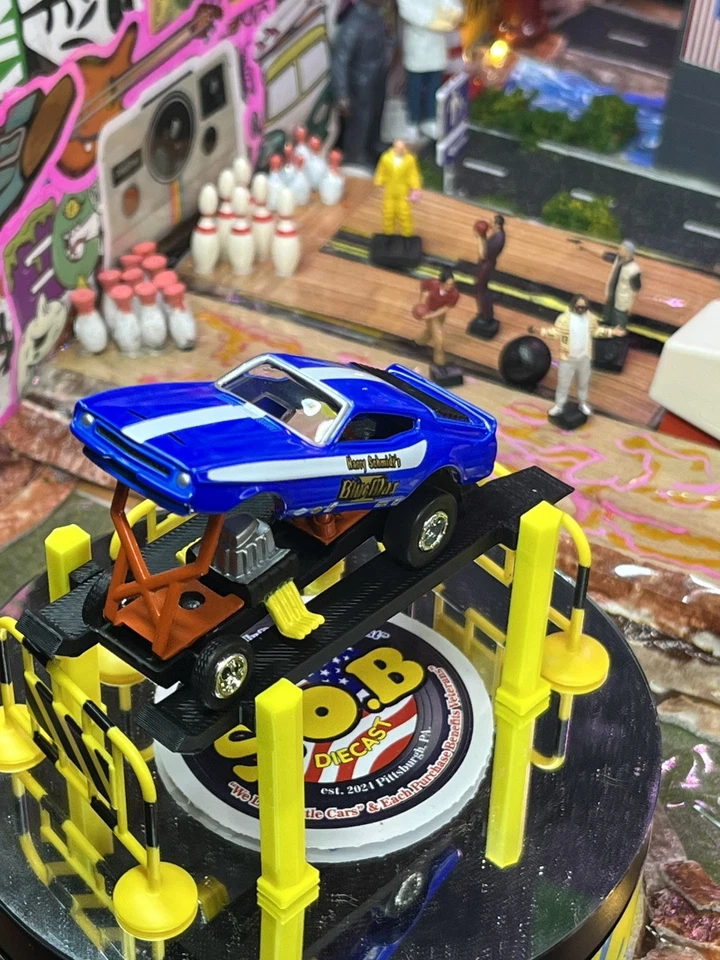 Johnny Lightning 1972 Ford Mustang Schmidt Blue Max FunnyCar NMCond Rubber Tires - Image 4 of 4